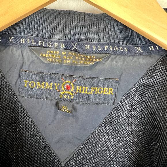 VTG Tommy Hilfiger Golf Jacket Mens XL Navy Blue‎ Bomber 90s Streetwear Y2K - Picture 2 of 7